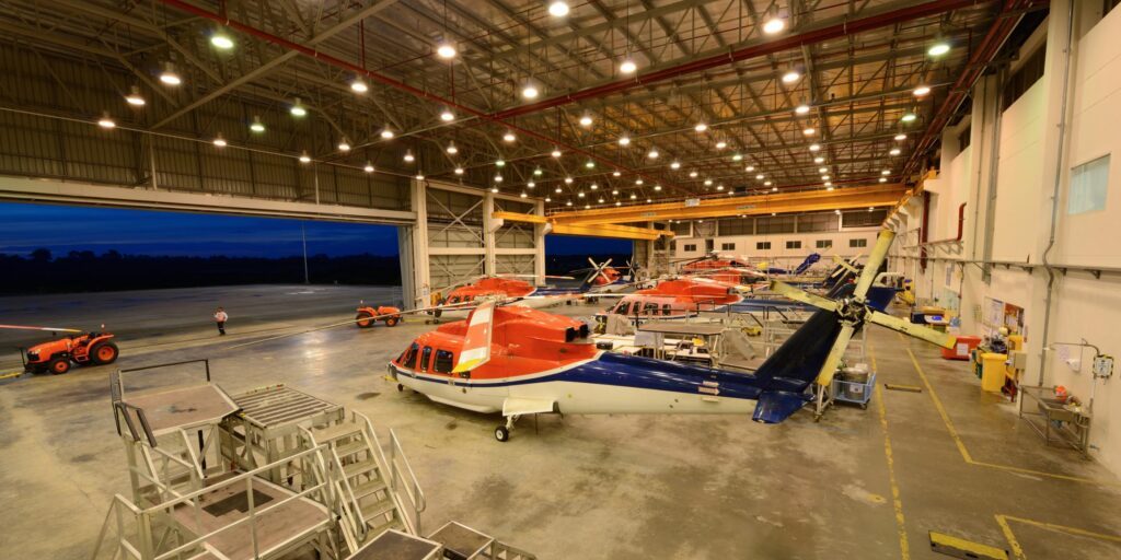airplanes in the warehouse
